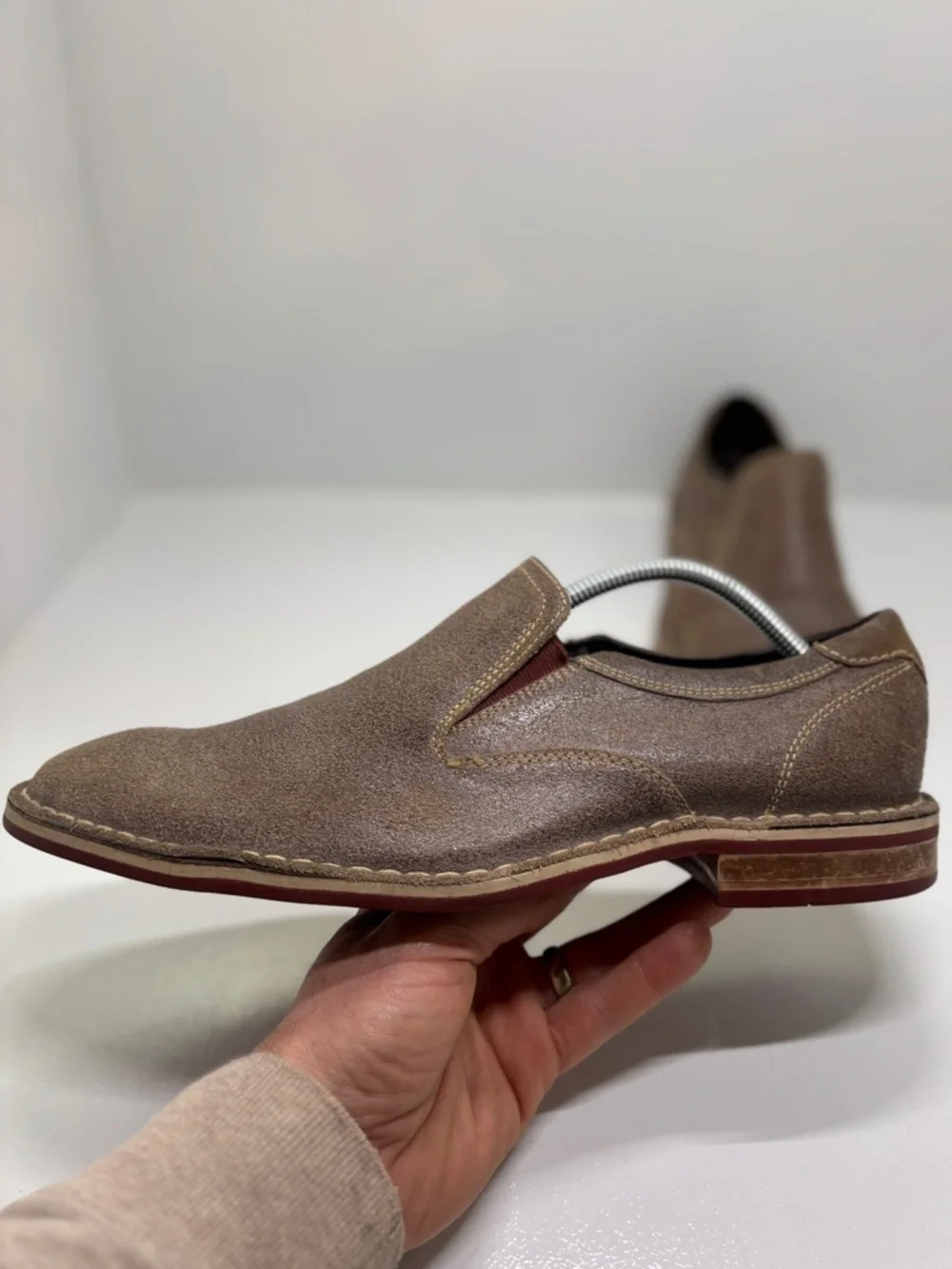 Cole Haan Nike Air Slip On Loafers Brown Leather Men’s 10 Comfort Dress Shoes
